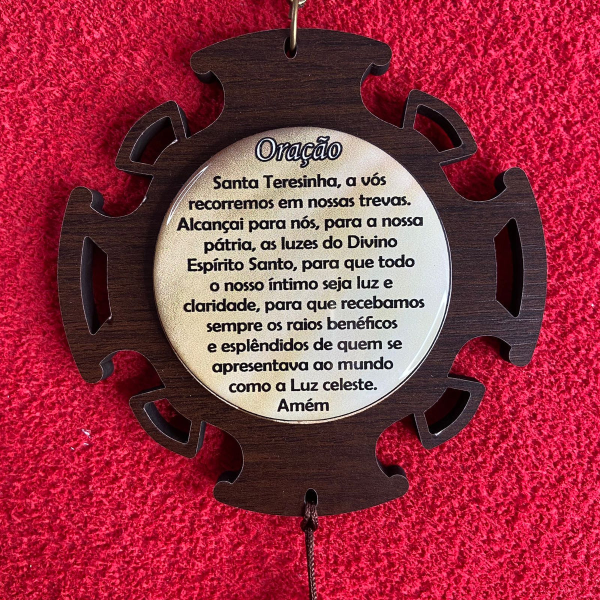 ADORNO DUPLO SANTA TERESINHA COM MEDALHA (1 UNIDADE)