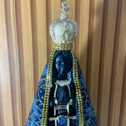 IMAGEM DE GESSO NOSSA SENHORA APARECIDA COM MANTO 30CM (1 UNIDADE)