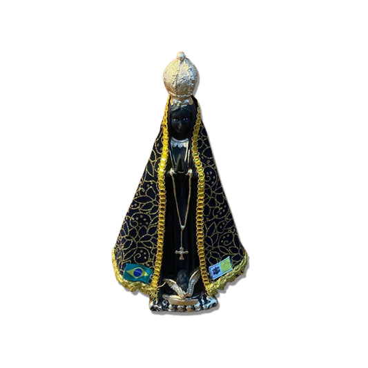 IMAGEM DE GESSO NOSSA SENHORA APARECIDA COM MANTO 33CM (1 UNIDADE)