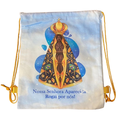 MOCHILA SACO NOSSA SENHORA APARECIDA 39,5x35,5CM  - MOD1 (1 UNIDADE)