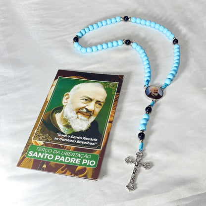 TERÇO SANTO PADRE PIO 8MM (1 UNIDADE)