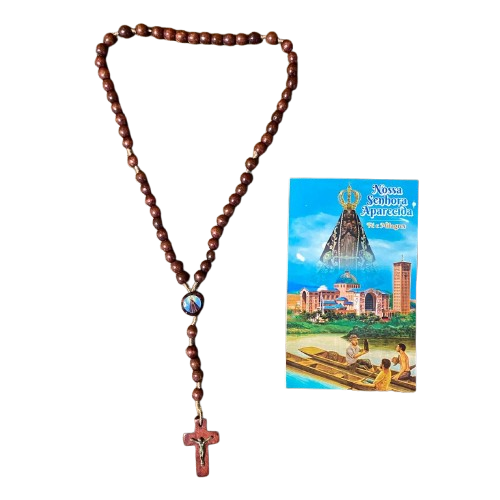 TERÇO DE MADEIRA NOSSA SENHORA APARECIDA 08MM MOD02 (3 UNIDADES)