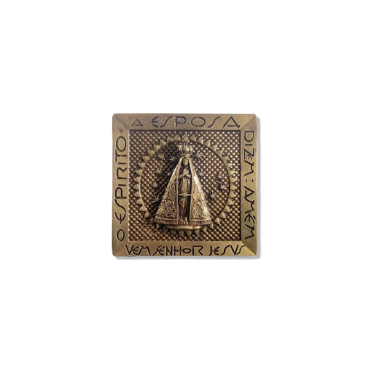 QUADRO DE MESA METAL OURO VELHO NOSSA SENHORA APARECIDA 8,5CM  (1 UNIDADE)