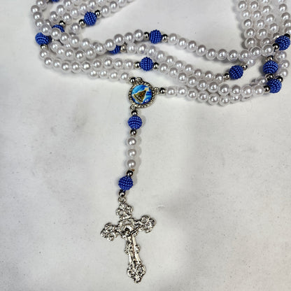 ROSÁRIO PÉROLA BRANCA NOSSA SENHORA APARECIDA 8MM MOD2 (1 UNIDADE)