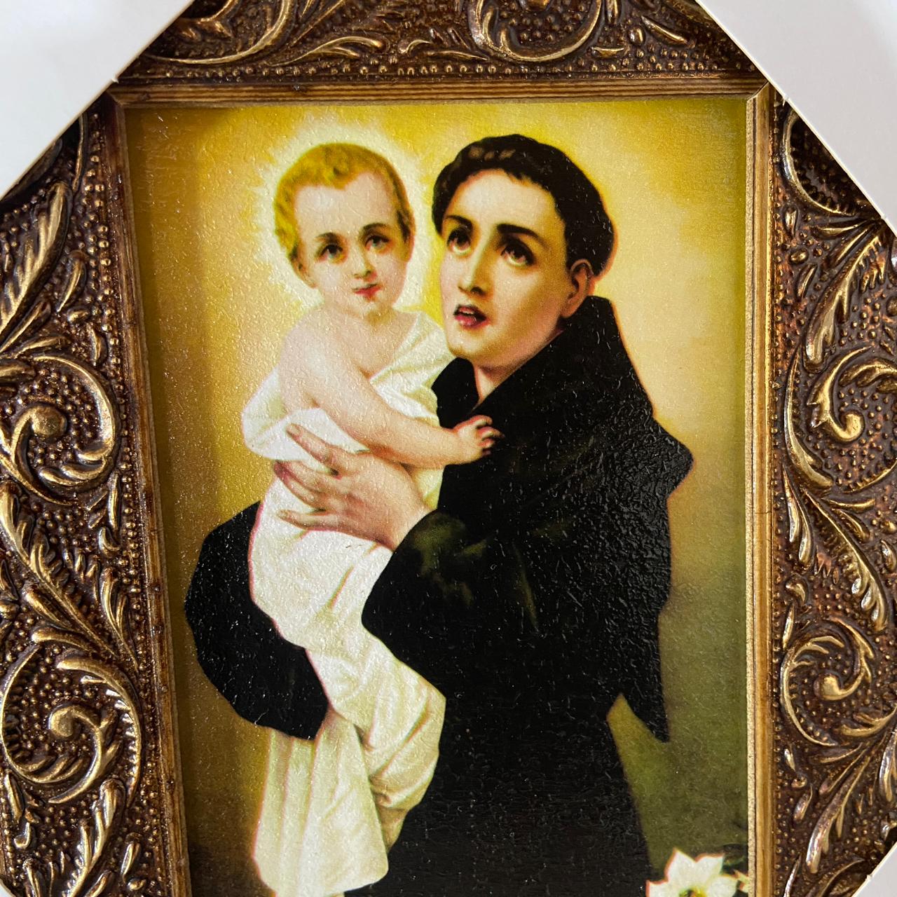 QUADRO COM MOLDURA RESINADO SANTO ANTÔNIO 20,5X15,5 (1 UNIDADE)