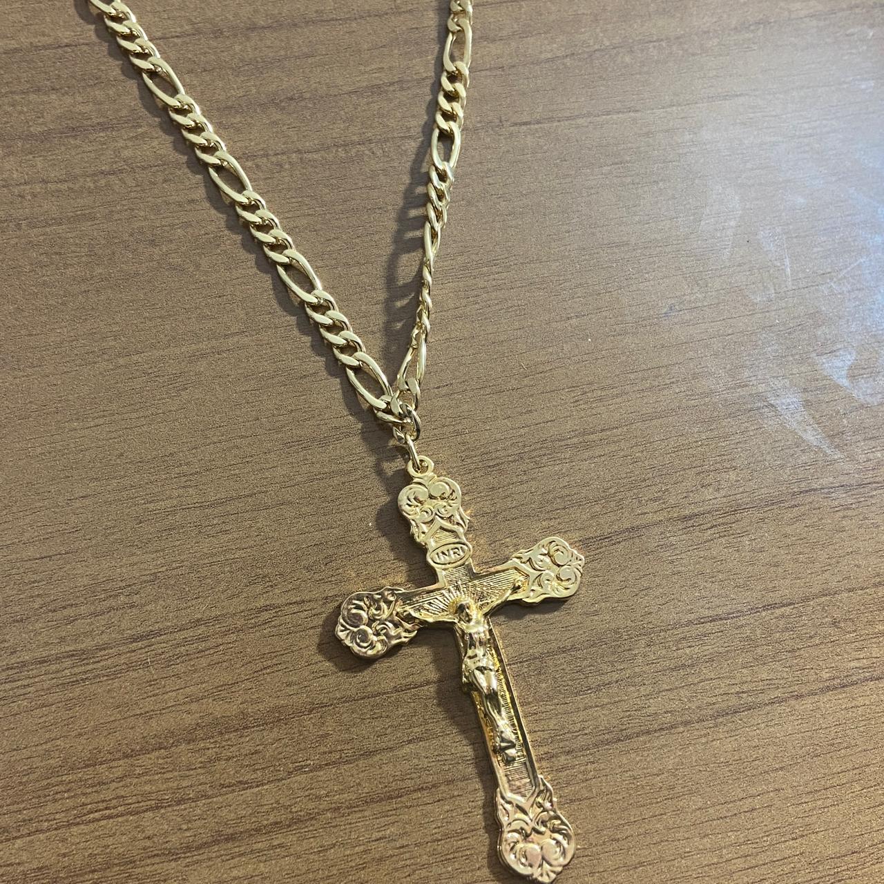 CORRENTE DOURADA COM CRUCIFIXO MOD2 ( 1 UNIDADE)