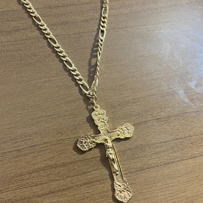 CORRENTE DOURADA COM CRUCIFIXO MOD2 ( 1 UNIDADE)