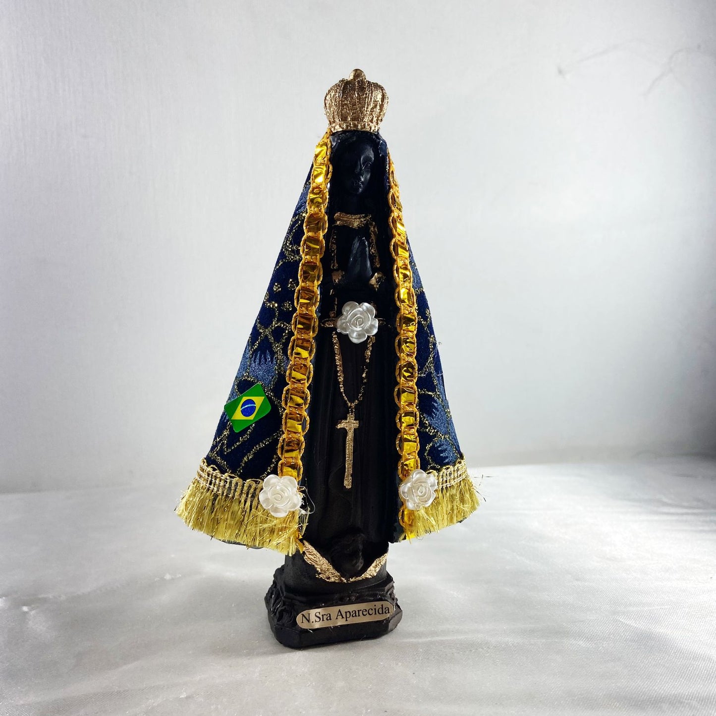 IMAGEM DE GESSO NOSSA SENHORA APARECIDA COM MANTO 17CM (1 UNIDADE)