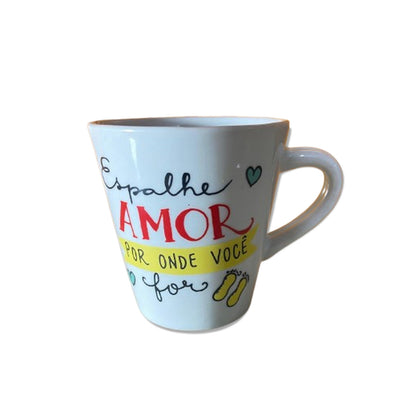XÍCARA BRANCA ESPALHE O AMOR... 120ML (1 UNIDADE)