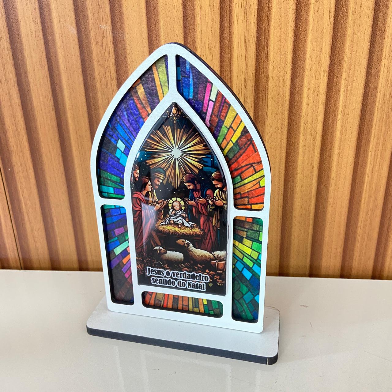 CAPELA MDF VITRAL PRESÉPIO MOD3 18CM (1 UNIDADE)