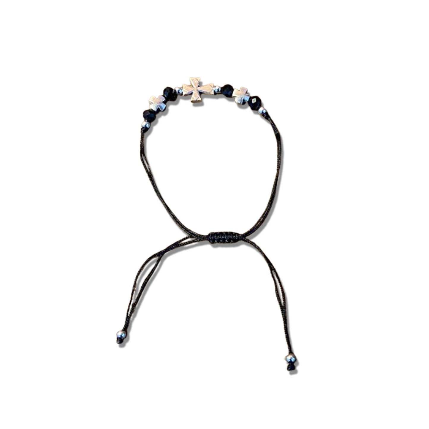 PULSEIRA REGULÁVEL CRISTAL PRETO COM CRUZ   ( 01 UNIDADE)