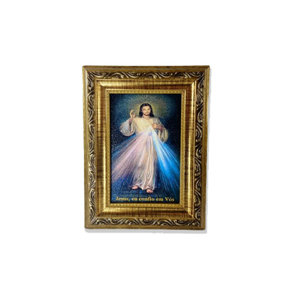 QUADRO COM MOLDURA RESINADO JESUS MISERICORDIOSO  20,5X15,5 (1 UNIDADE)