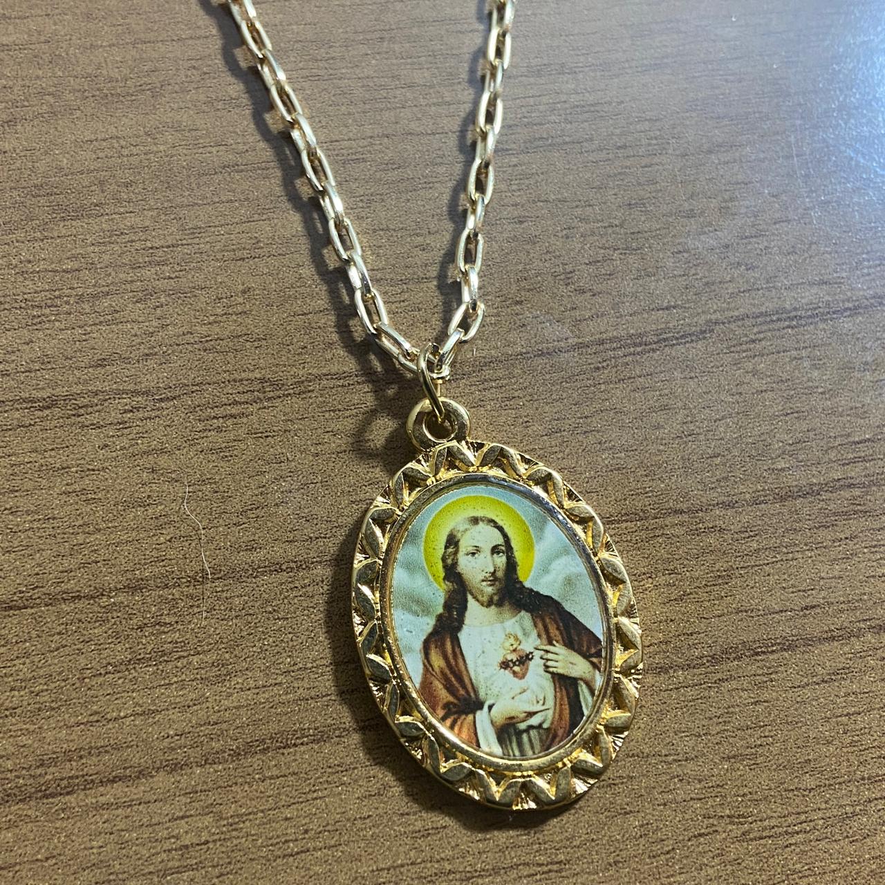 CORRENTE DOURADA SAGRADO CORAÇÃO DE JESUS ( 1 UNIDADES)