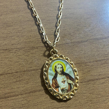 CORRENTE DOURADA SAGRADO CORAÇÃO DE JESUS ( 1 UNIDADES)