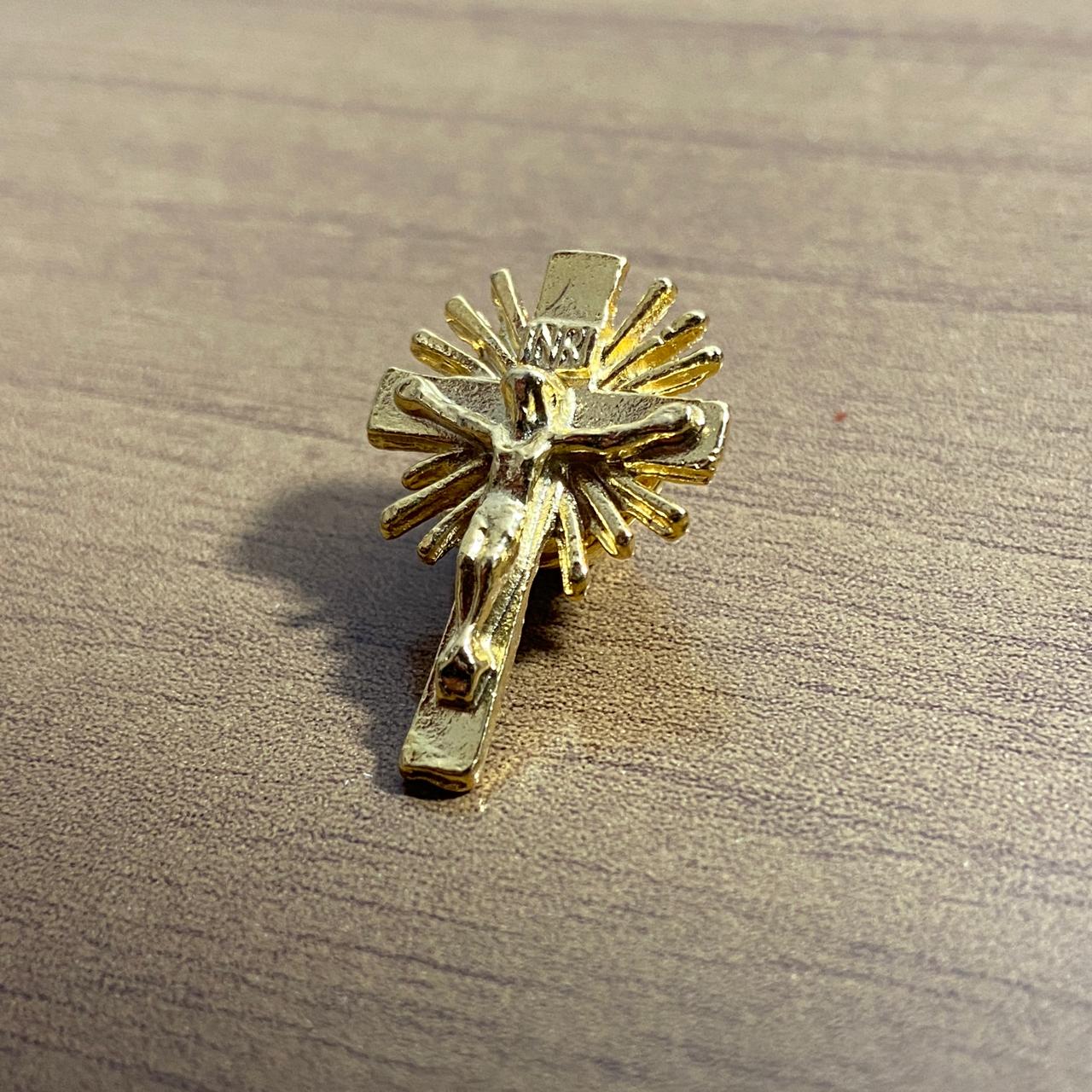 BOTOM DOURADO CRUCIFIXO (6 UNIDADES)