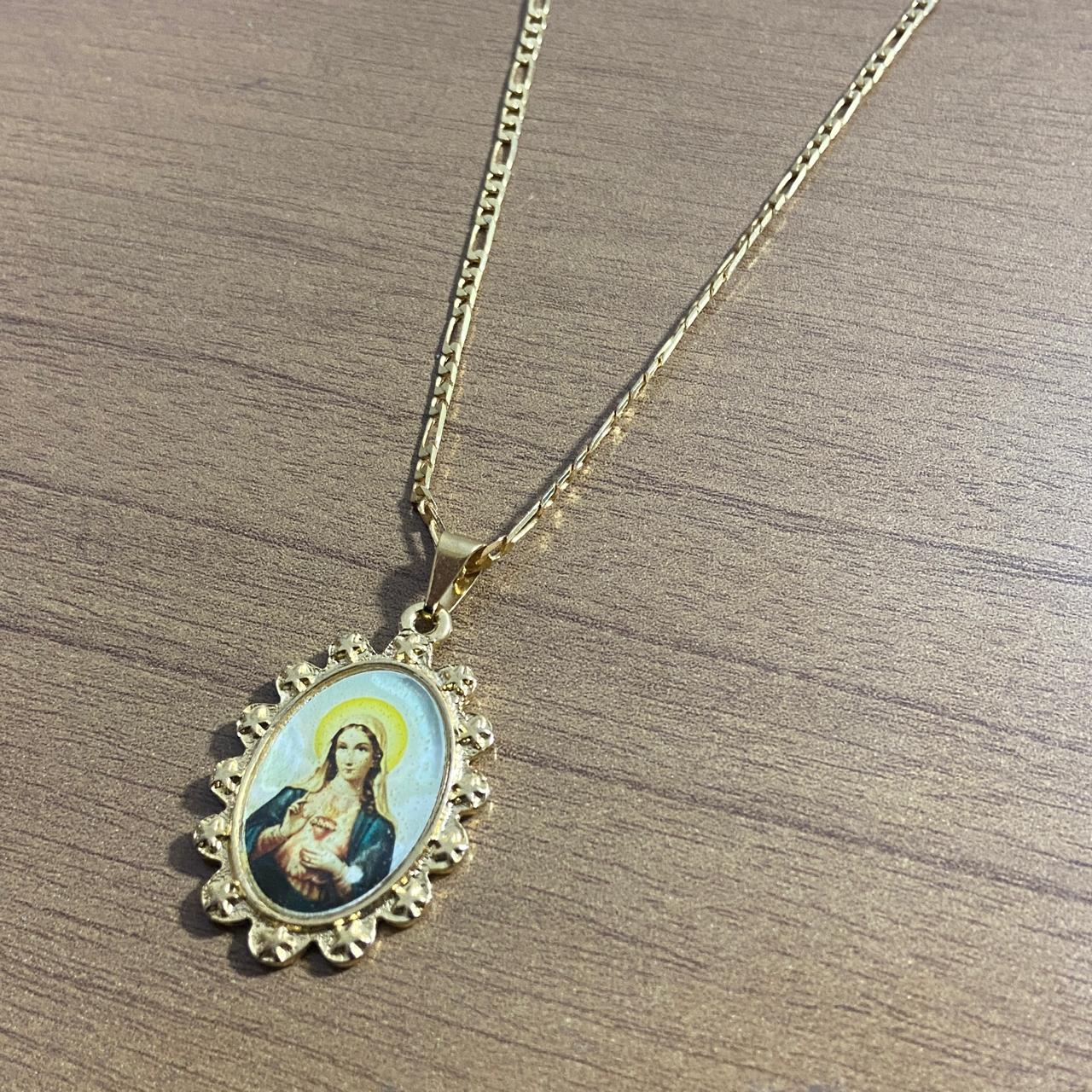 CORRENTE DOURADA IMACULADO CORAÇÃO DE MARIA MOD2 ( 1 UNIDADES)