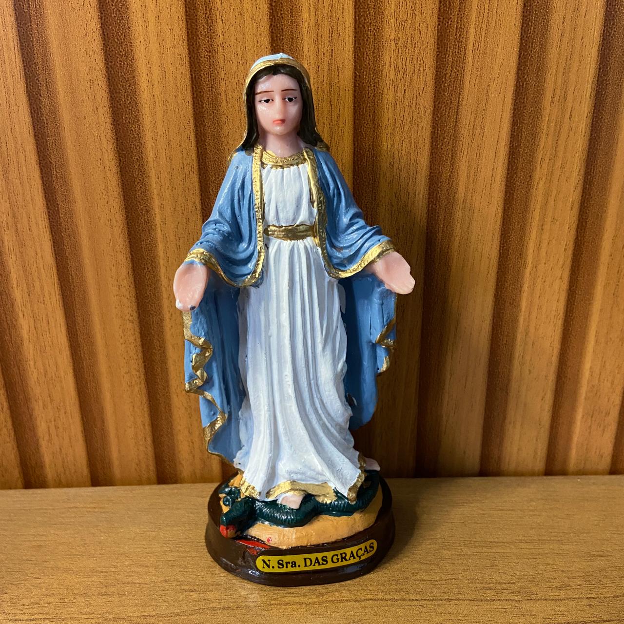 IMAGEM DE RESINA NACIONAL NOSSA SENHORA DAS GRAÇAS 14,5CM (1 UNIDADE)