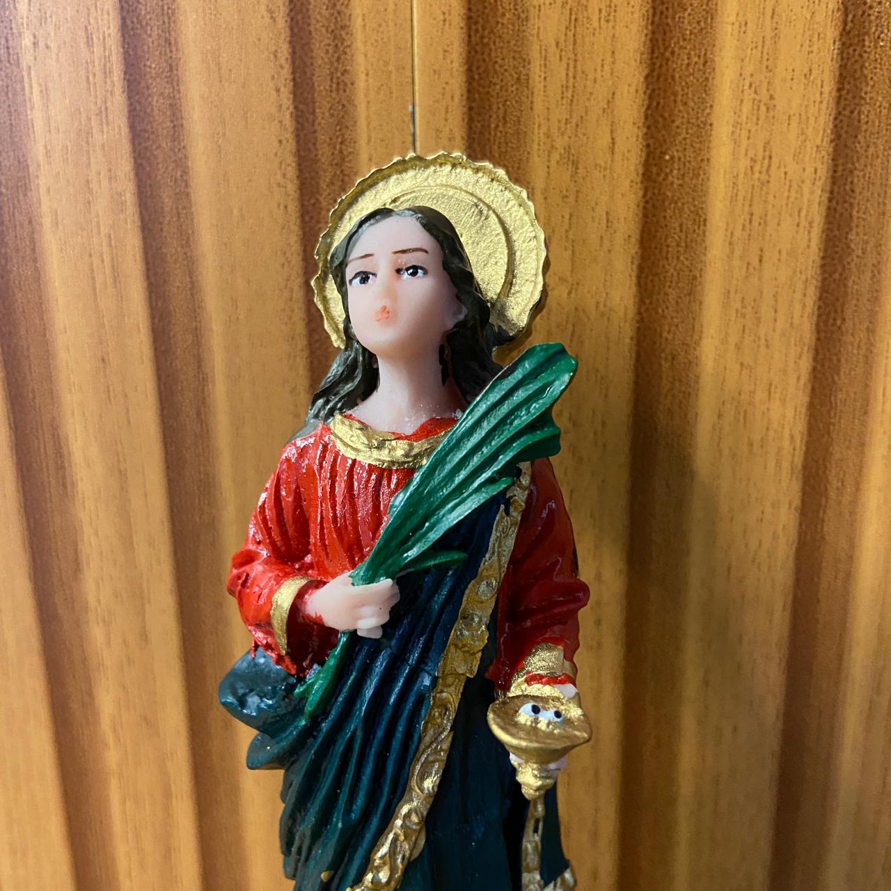 IMAGEM DE RESINA NACIONAL SANTA LUZIA 15CM (1 UNIDADE)