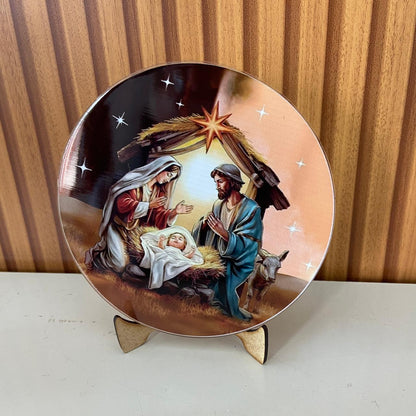 ADORNO DE MESA ACRÍLICO RESINADO PRESÉPIO MOD2 15CM (1 UNIDADE)