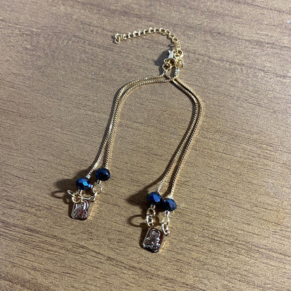PULSEIRA ESCAPULARIO CRISTAL AZUL PETRÓLEO MOD2 (3 UNIDADES)
