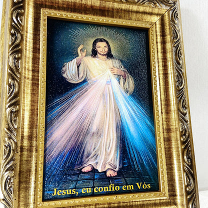 QUADRO COM MOLDURA RESINADO JESUS MISERICORDIOSO  20,5X15,5 (1 UNIDADE)