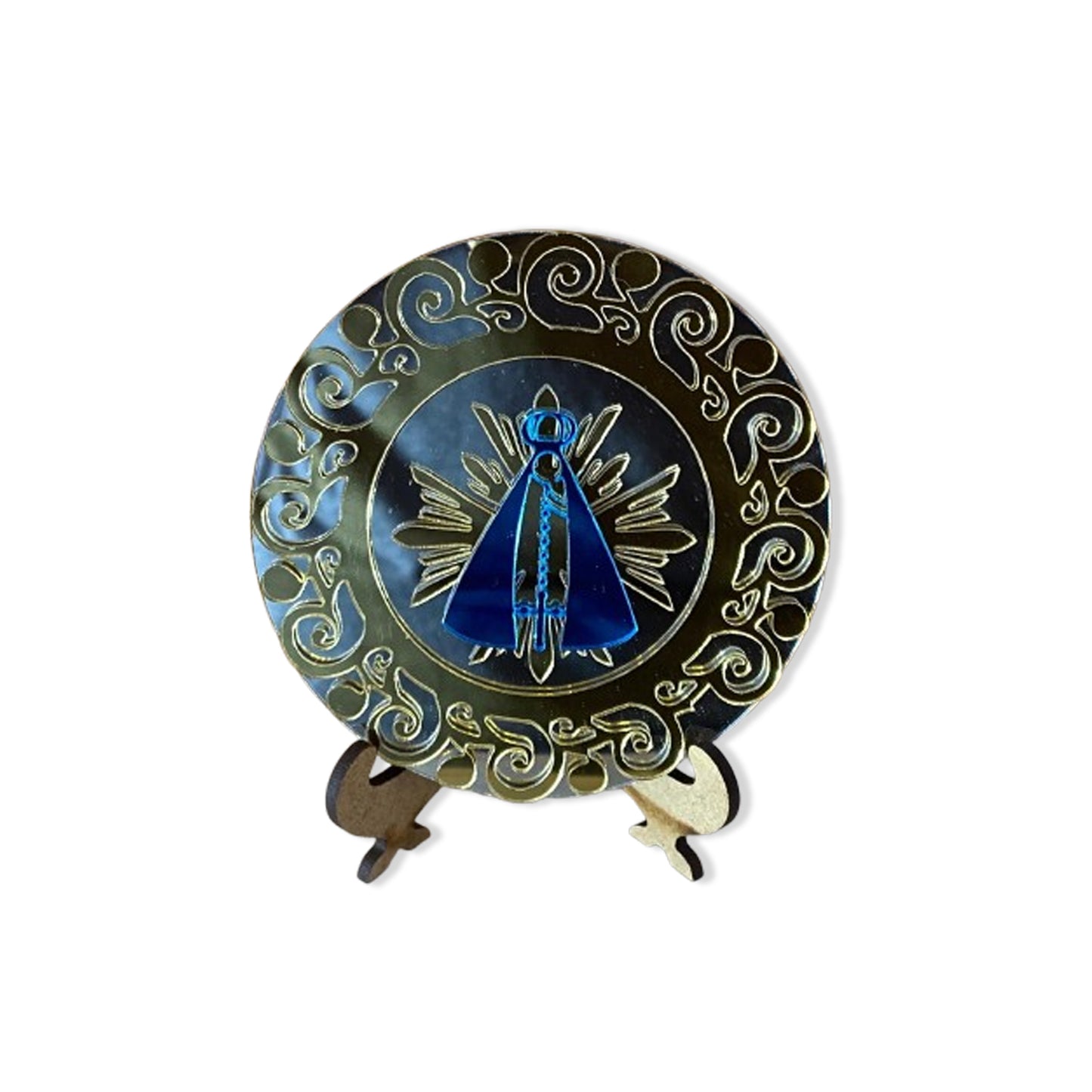 ENFEITE DE MESA MDF COM ACRILICO NOSSA SENHORA APARECIDA (1 UNIDADE)
