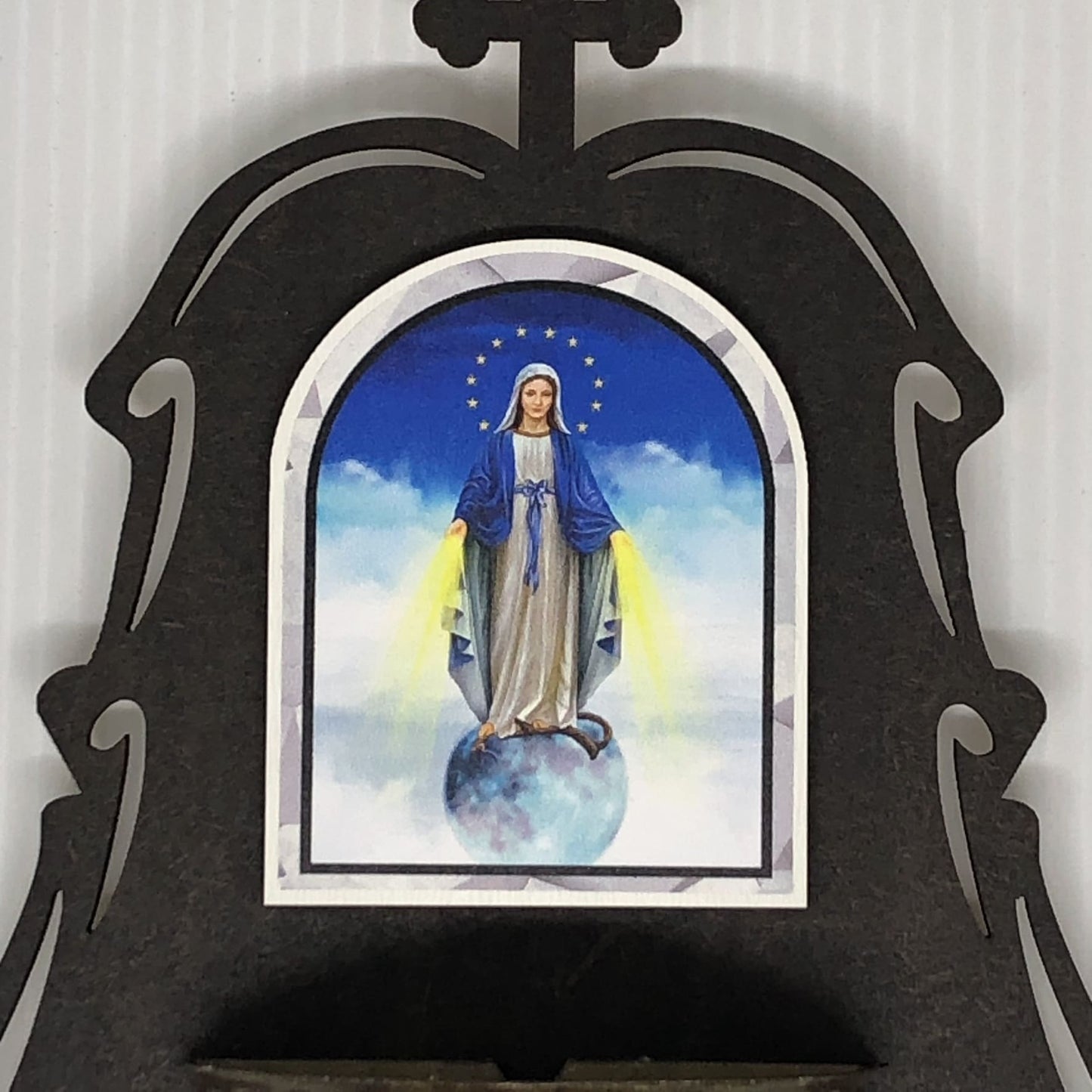 PORTA AGUA BENTA MDF NOSSA SENHORA DAS GRAÇAS 16CM (1 UNIDADE)