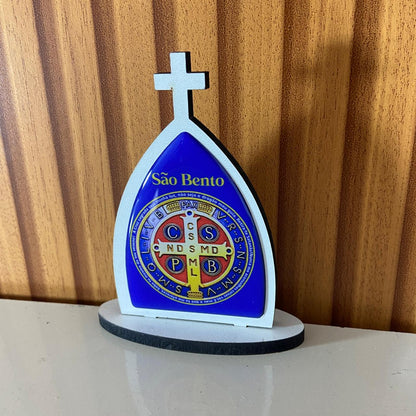 CAPELA MDF DESMONTÁVEL MEDALHA SÃO BENTO 11CM (1 UNIDADE)