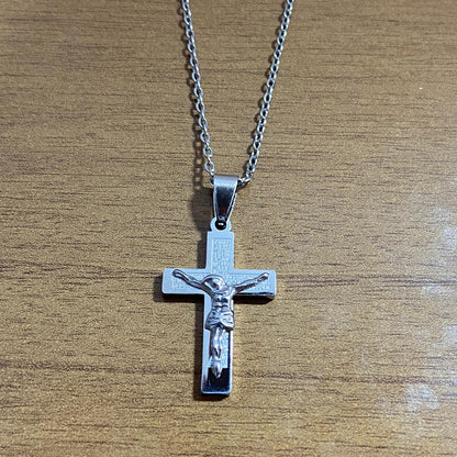 CORRENTE AÇO INOX CRUCIFIXO PAI NOSSO MOD3  (1 UNIDADES)
