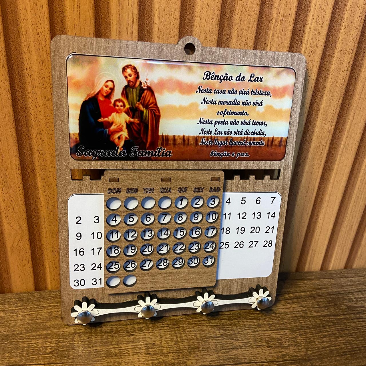 CALENDÁRIO INFINITO SAGRADA FAMÍLIA 18,5X15,5CM (1 UNIDADE)