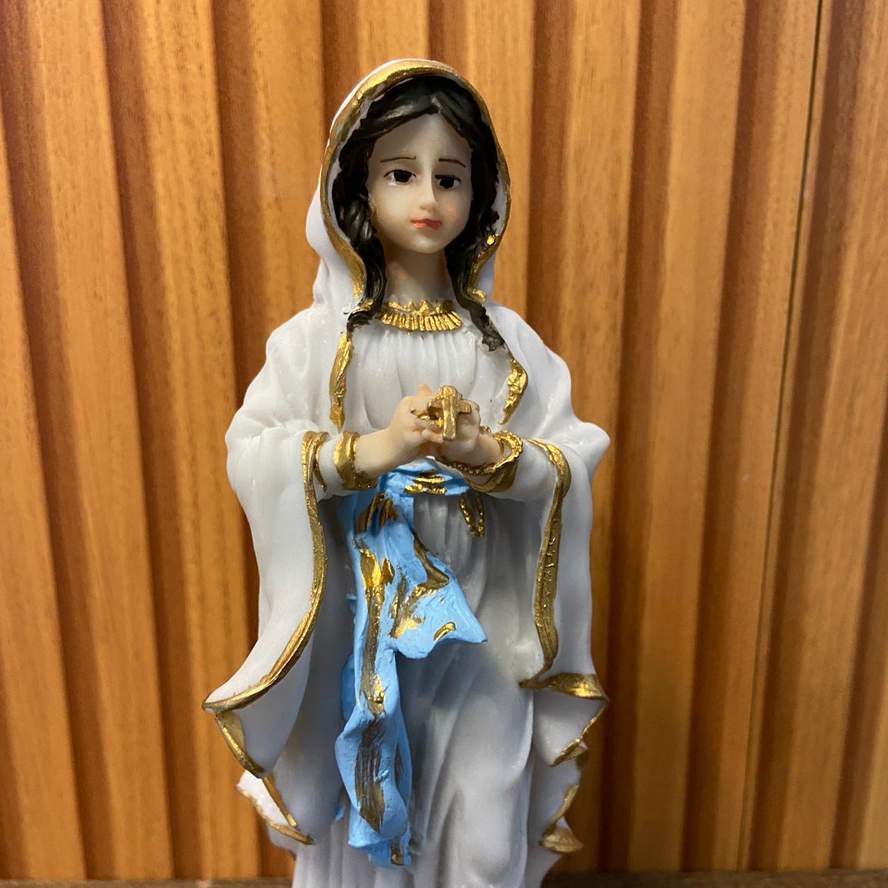 IMAGEM DE RESINA NACIONAL NOSSA SENHORA DE LOURDES 20CM (1 UNIDADE)