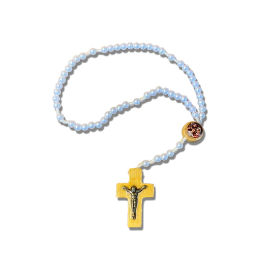 TERÇO PÉROLA MIRIM SAGRADA FAMÍLIA 06MM (12 UNIDADES)