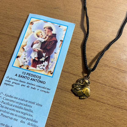 CORDÃO COM MEDALHA OURO VELHO DE SANTO ANTÔNIO (1 UNIDADES)