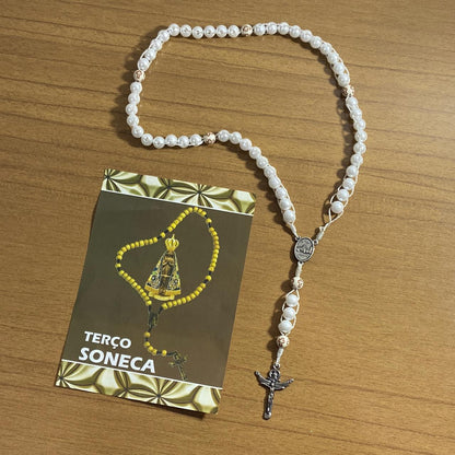 TERÇO PÉROLA SONECA NOSSA SENHORA APARECIDA 8MM (1 UNIDADE)