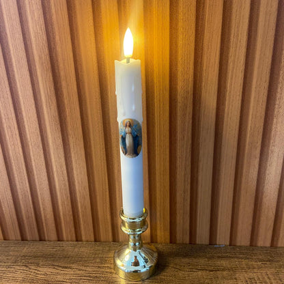 VELA ELETRÔNICA PALITO COM PEDESTAL NOSSA SENHORA DAS GRAÇAS 25CM (1 UNIDADE)