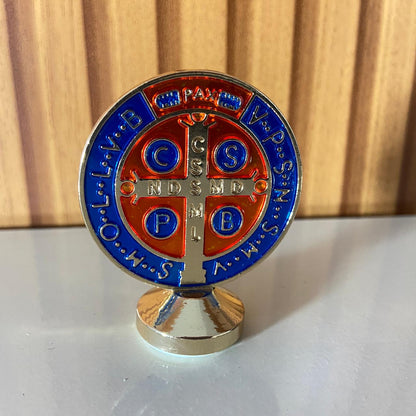 MEDALHÃO SÃO BENTO PARA CARRO DOURADO MOD2 (6 UNIDADES)