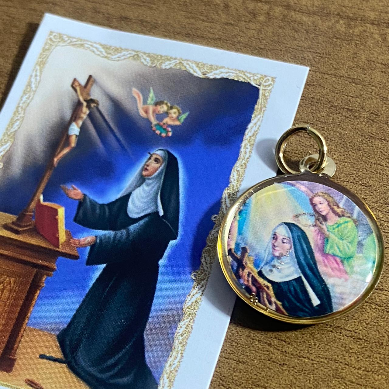 MEDALHA DUPLA FACE SANTA RITA DE CÁSSIA (12 UNIDADES)