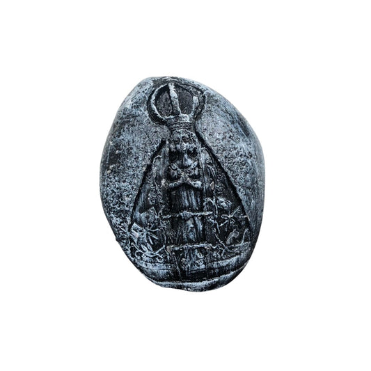 IMAGEM DE GESSO NOSSA SENHORA APARECIDA ESTAMPADA PRATA 07CM (1 UNIDADE)