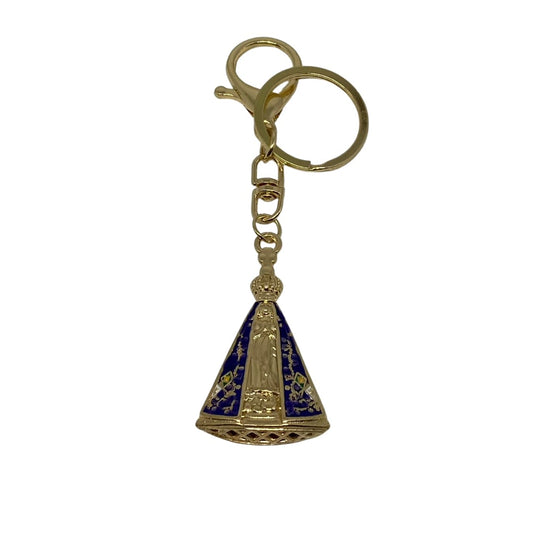 CHAVEIRO LUXO COM MOSQUETE NOSSA SENHORA APARECIDA CORPO DOURADO (6 UNIDADES)