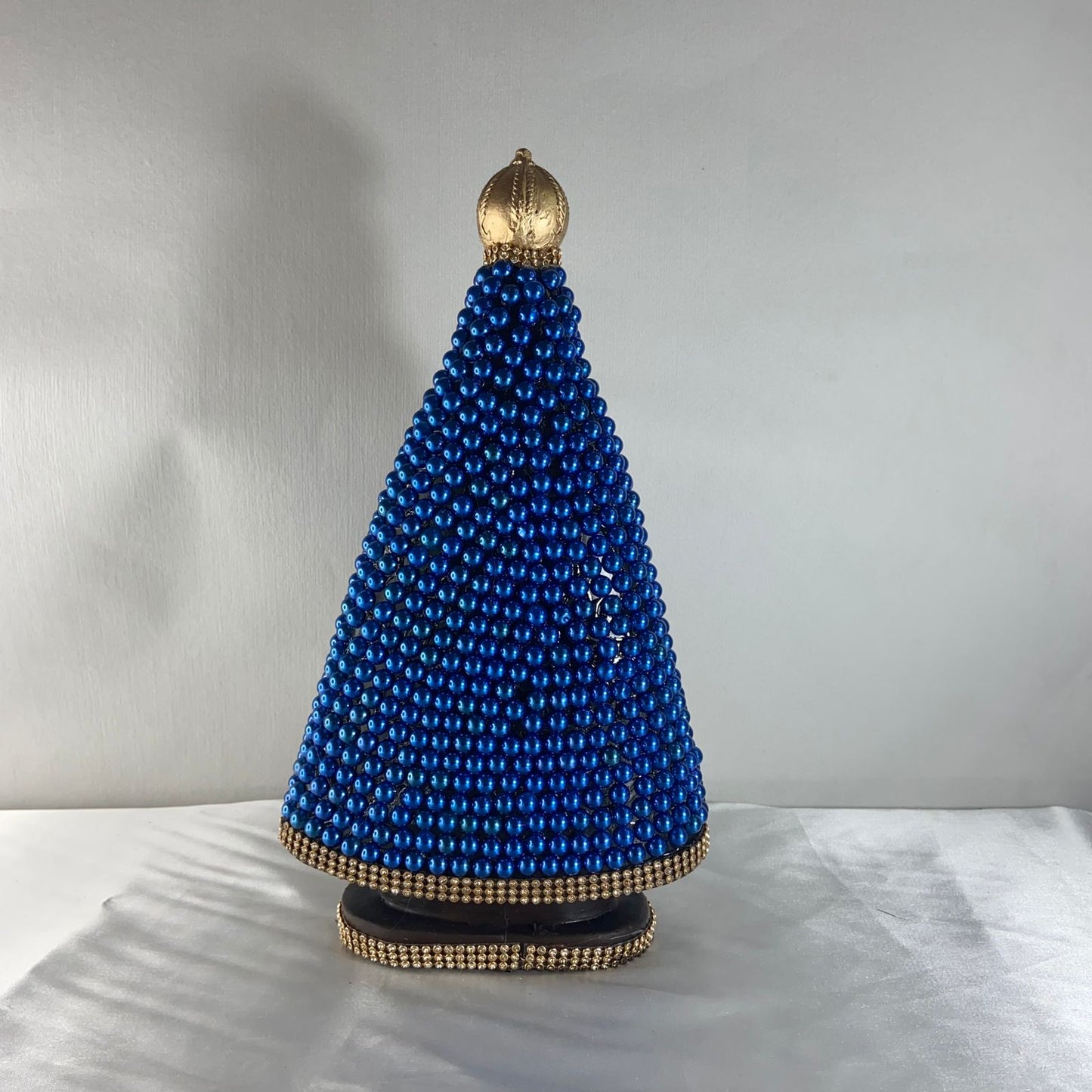 IMAGEM DE GESSO NOSSA SENHORA APARECIDA PÉROLA AZUL 28CM (1 UNIDADE)