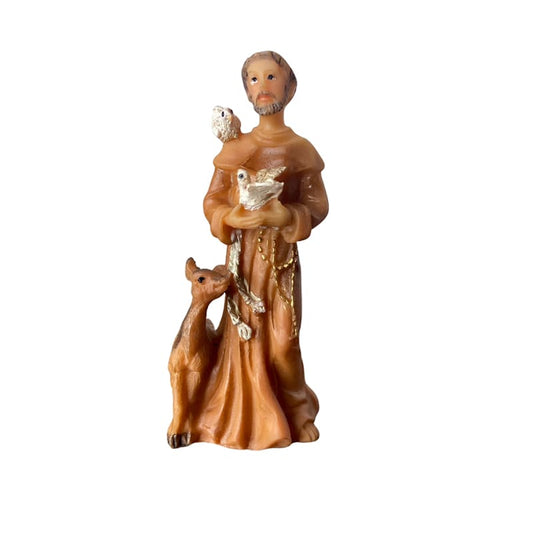 IMAGEM DE RESINA IMPORTADA SÃO FRANCISCO DE ASSIS 08CM (1 UNIDADE)