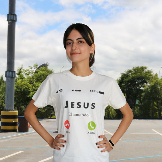 CAMISETA BEGE JESUS CHAMANDO TAMANHO GG (1 UNIDADE)