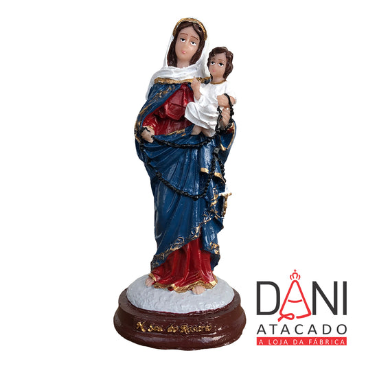 IMAGEM DE RESINA NACIONAL NOSSA SENHORA DO ROSÁRIO DE POMPÉIA 15CM MOD02 (1 UNIDADE)