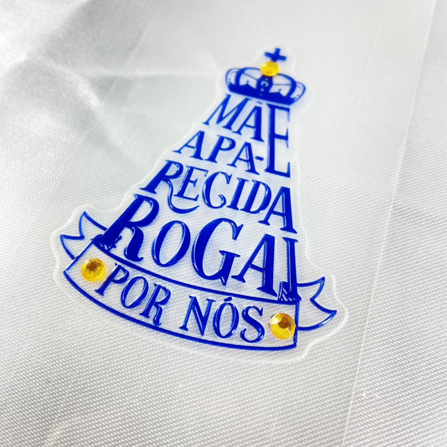 ADESIVO ALTO RELEVO PARA CARRO NOSSA SENHORA APARECIDA 07X06CM (3 UNIDADES)