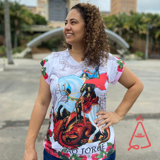 CAMISETA RELIGIOSA SÃO JORGE TAMANHO:G (1 UNIDADE)