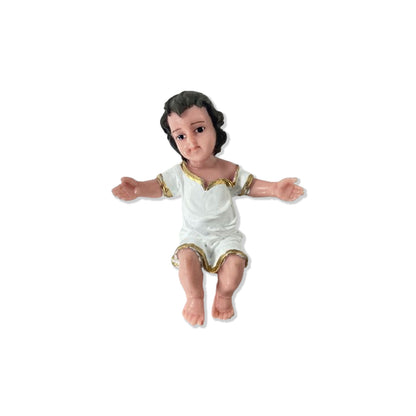 IMAGEM DE RESINA NACIONAL MENINO JESUS BRANCO 12CM (1 UNIDADE)