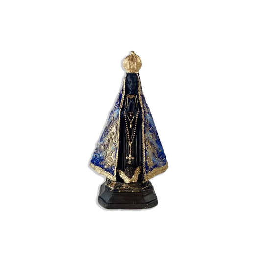 IMAGEM DE GESSO NOSSA SENHORA APARECIDA PINTADA MOD 2 15CM (1 UNIDADE)