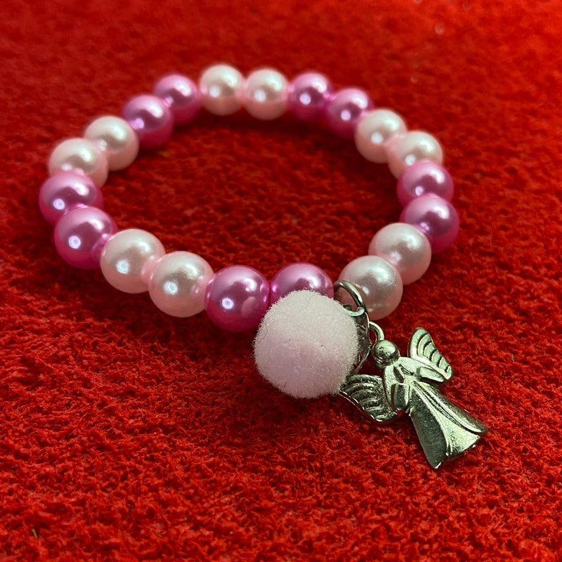 PULSEIRA INFANTIL PÉROLA ANJINHO ROSA (06 UNIDADES)