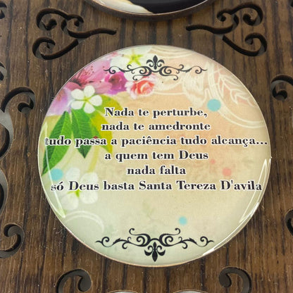ADORNO ÚNICO TRIPLO SANTA TERESA D'AVILA (1 UNIDADE)