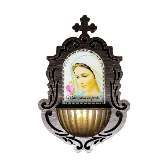 PORTA AGUA BENTA MDF MARIA PASSA A FRENTE BRANCO 16CM (1 UNIDADE)